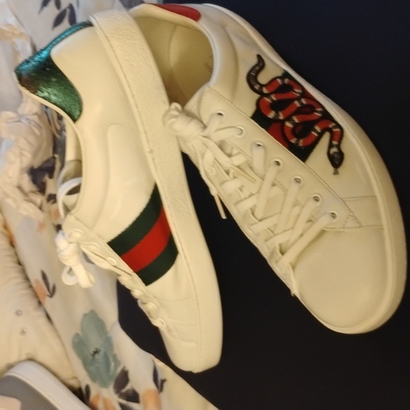 Gucci Other - COPY - Gucci White Sneakers with Red and Green Accents
